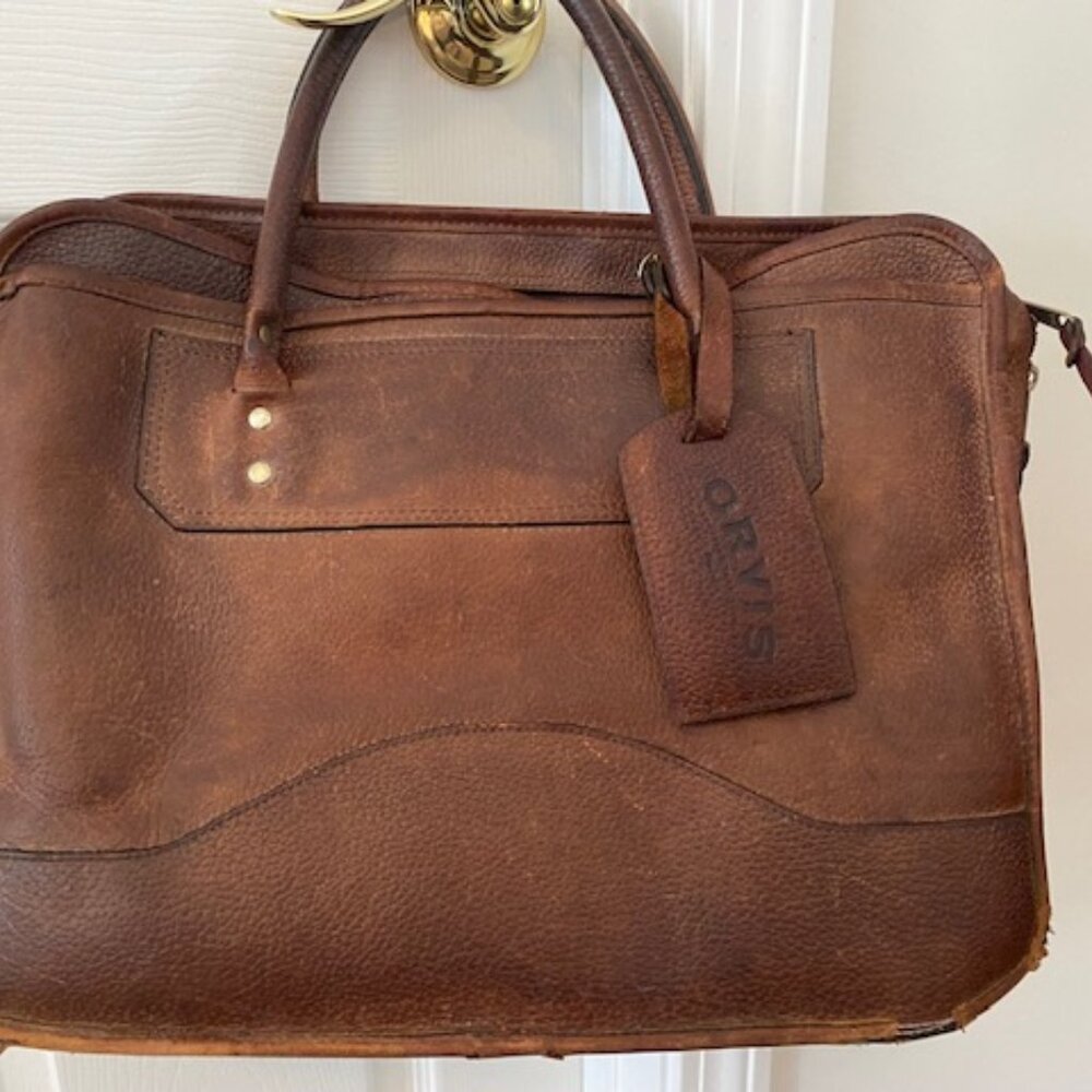 Vintage Orvis Bullhide Leather Briefcase , carryall